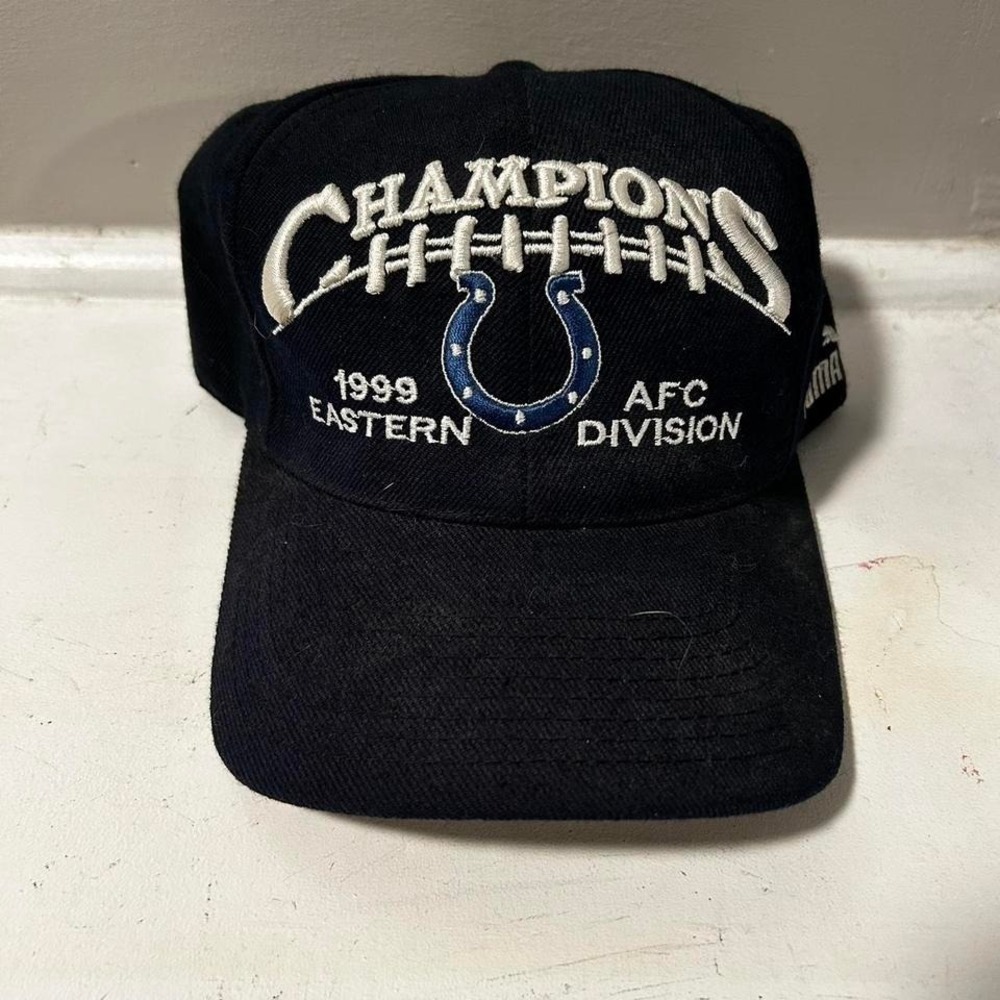 Vintage 90s 1999 Indianapolis colts division champions Puma strap back hat cap